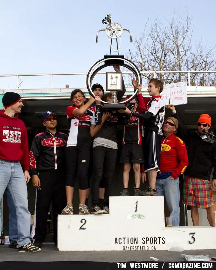 The Socal winners celebrate. Socal vs. Norcal Cyclocross Championships. © Tim Westmore